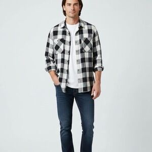Arizona Jean Company Black and White Plaid Men's Shirt